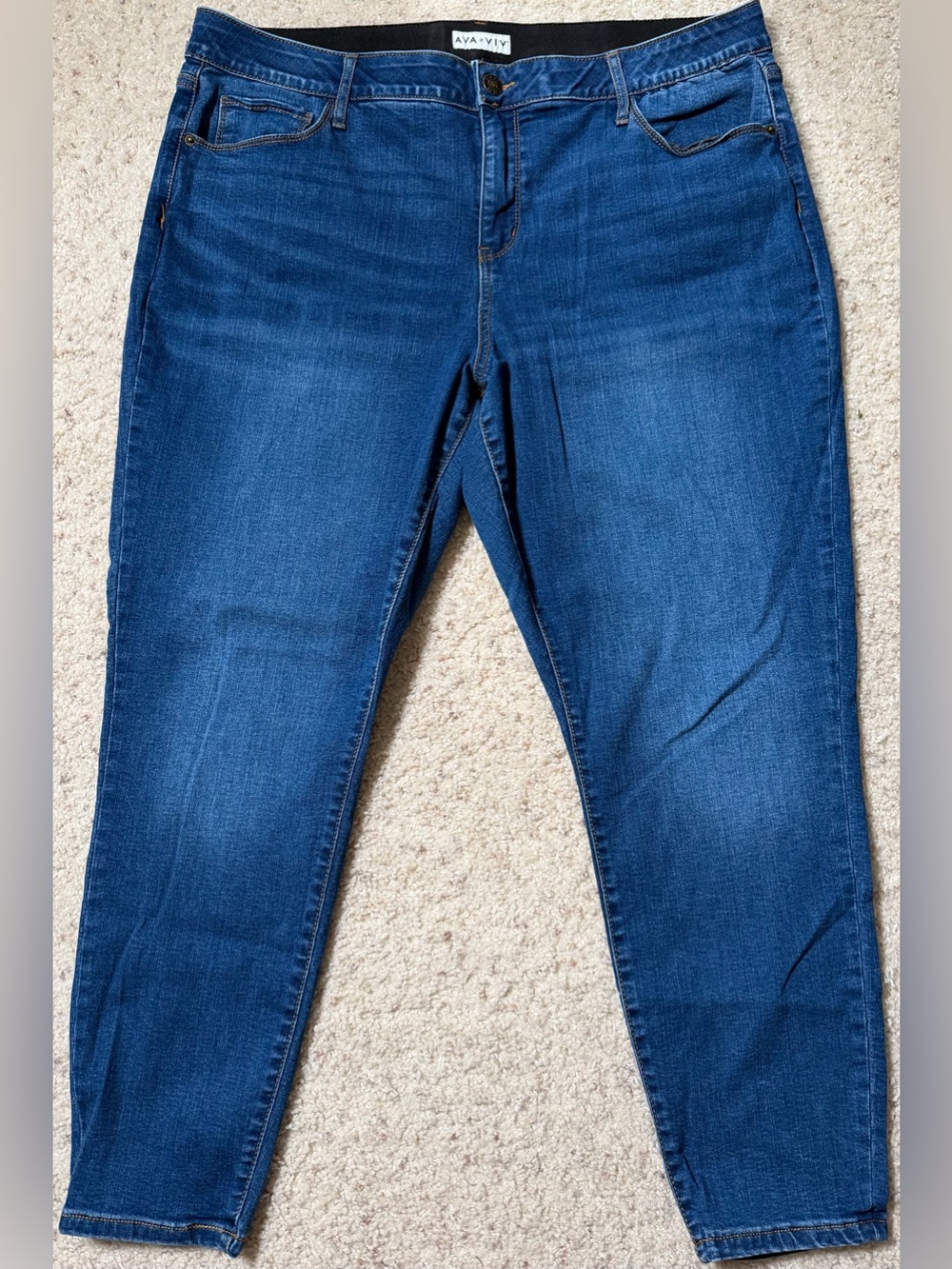 Ava & Viv Size 20W Medium Wash Stretch Skinny Jeans Plus Size